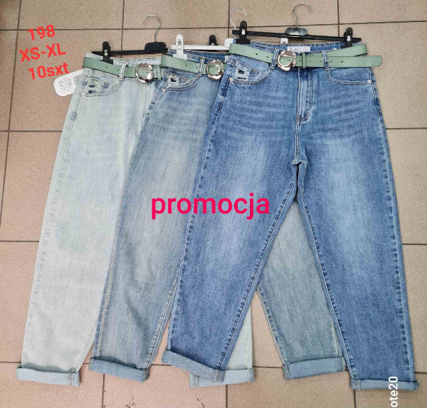 Spodnie damskie jeans Roz XS-XL, 1 Kolor Paczka 10 szt 1